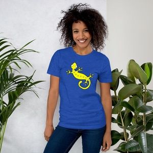 bella+canvas 3001 heather royal L gecko tee